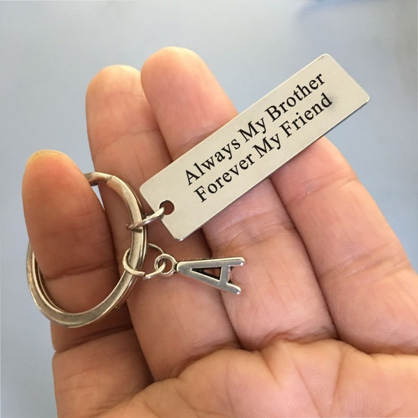 BEKECH Brother Keychain Brother Gifts from Sister Brother Thank You for Being My Brother Key Chain Brother BFF Jewelry Friendship Gifts for Best Friend Brother to Brother Gifts