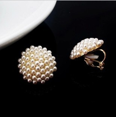 noholeearclip, Pearl Earrings, Earring, wedding earrings