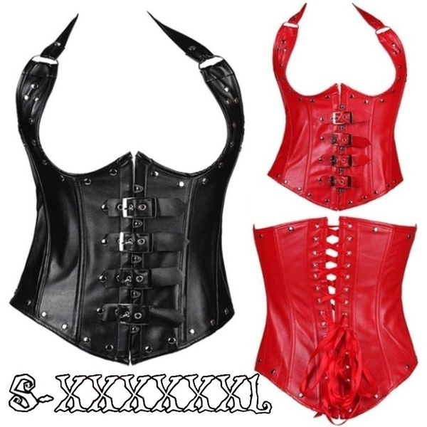 Women's Leather Gothic PVC Clubwear Latex Leather Collant Femme Costume ...