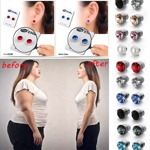 SUMMER Bio Magnetic Slim Ear Stickers Nose Piercing Supplies Earrings  Acupoints Loss Weight Wearing Slimming Party Gift Accessories