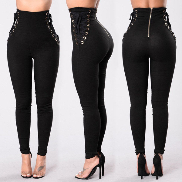 Aleksandre Akhalkatsishvili Black Lace-Up Trousers Aleksandre  Akhalkatsishvili