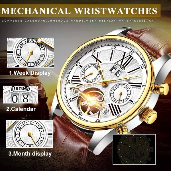 Orologi Meccanici Tourbillon Kinyued Orologi Classici a Sei Pin Orologi  Meccanici Orologi Da Uomo D'affari Orologi Automatici Vuoti | Wish