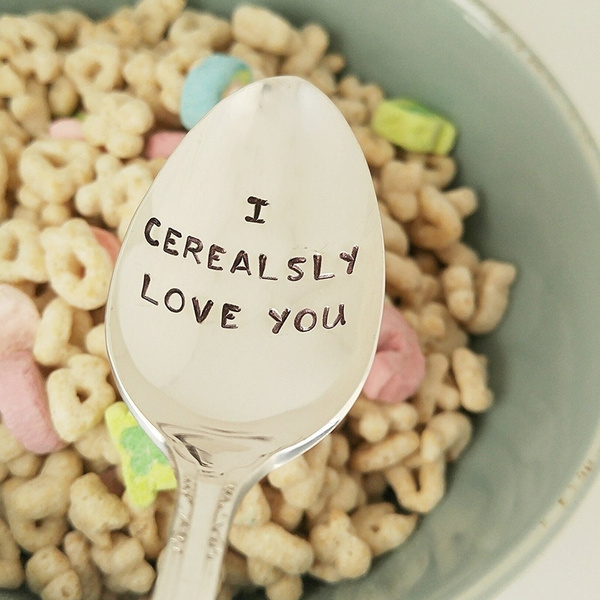 I Cerealsly Love You Engraved Stainless Steel Cereal Spoon Anniversary Wedding Boyfriend Girlfriend Valentine Unique Token Of Love On Special Occasions-Best Gifts From Boston Creative Company