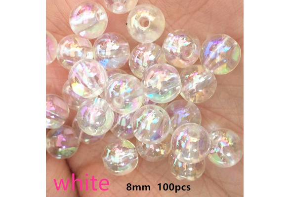 8mm 100pcs AB Color Crystal Glass Beads for Jewelry Making Faceted Clear  DIY Beads Loose Jewerly,earring ,necklace ,Hair Hoop DIY