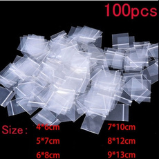 100Pcs Mini Zip Lock Baggies Plastic Packaging Bags Small Plastic Zipper Bag Ziplock Bag (Size: 4*6cm 5*7cm 6*8cm 7*10cm, Color: Transparent)