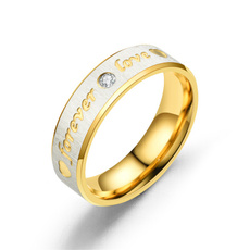 Couple Rings, Steel, DIAMOND, Love