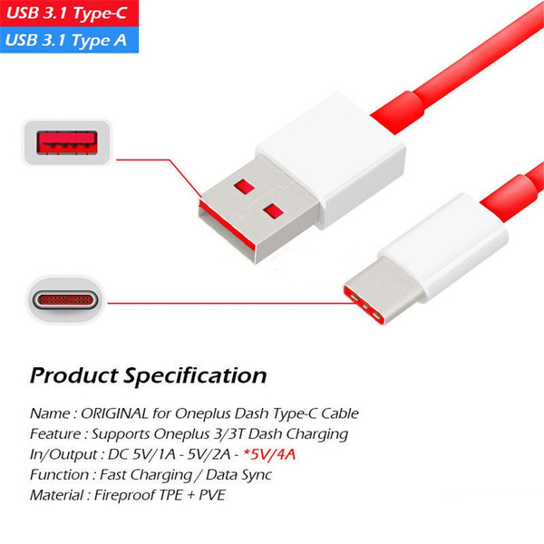 OEM Oneplus 6 Charger USB Type Cable Fast Dash Charging Charge Cable For 3 5 3T 5T Wish