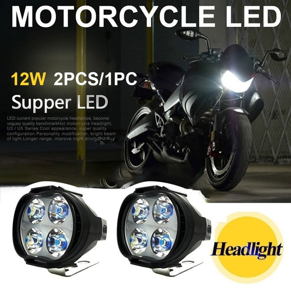 2pcs 1pc 4 Led High Power 12w Super Bright Motorcycle Light Fog Spot Universal White Headlight Wish 2pcs 1pc 4 Led High Power 12w Super, Super Bright Led Lights For Motorcycles