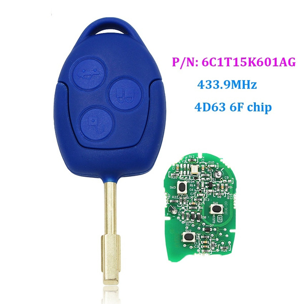 6C1T15K601AG 3 Button Fernbedienung Schlüssel 433MHz für Ford Transit WM VM