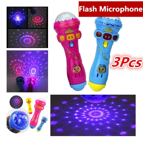 Kids Funny Lighting Wireless Microphone Model Gift Music Karaoke Cute Mini Toy 
