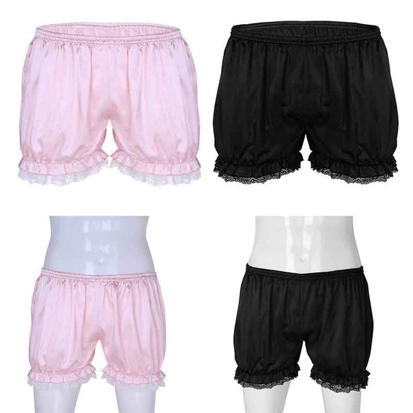 Floral Lace Boxer Shorts Men s Summer Puffy Satin Shorts Bloomers