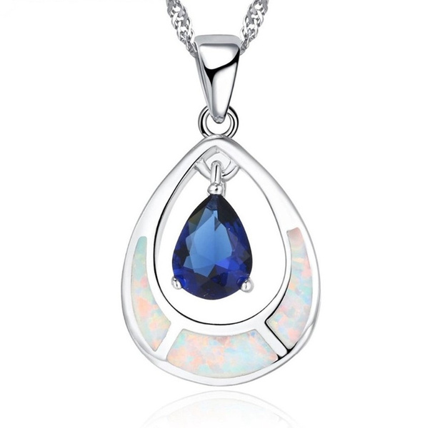 sapphire opal necklace