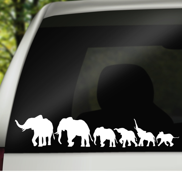 elephant family car decal