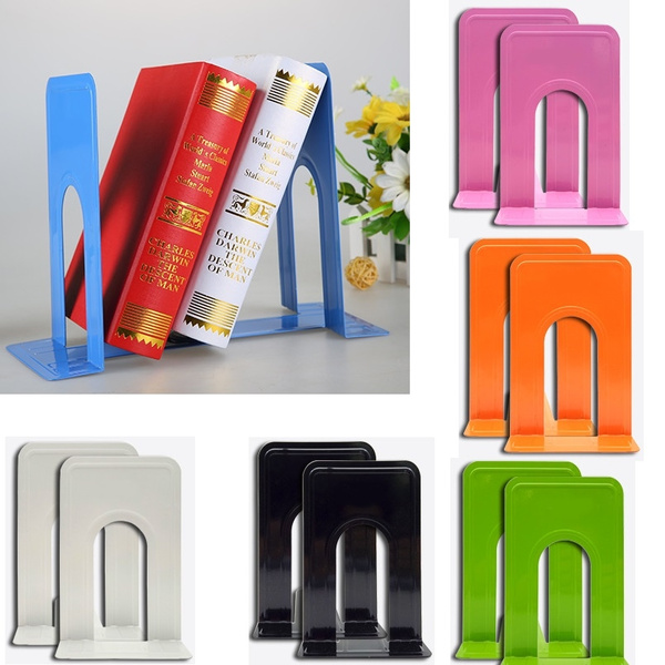 Colourful Heavy Duty Metal Bookends Book Ends Office Stationery  FJ