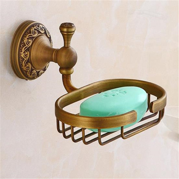 1 Pc Soap Holder Shower Antique Soap Basket Shelf Dish Tray for Bathroom SH