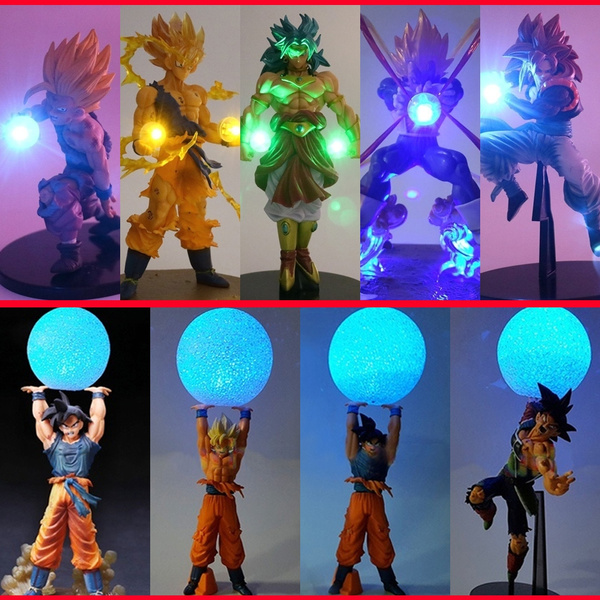 Dragon Ball Super Saiyan Son Goku Vegeta form Gogeta Figure Statue LED Lamp