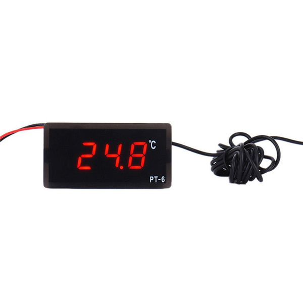 220V Car Digital LCD Display Indoor Outdoor Thermometer Panel Meter  Temperature Gauge for Probe Measuring Water