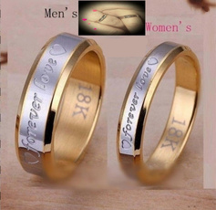 1 PCS Titanium Steel Forever Love Couples  Rings Classic Romantic Couples Rings Valentine's Day Gift SIZE: 5-12 Optional