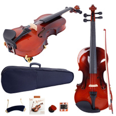 case, 18acousticsolidwoodviolin, darkwood, Musical Instruments