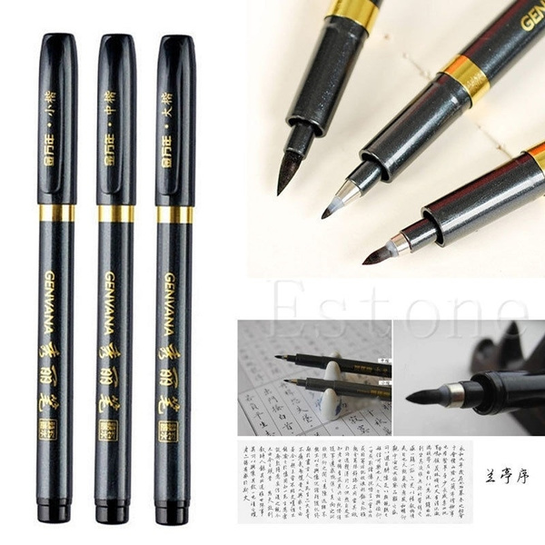 3Pcs Chinese Pen Japanese Calligraphy Writing Art Script Painting Tool Brush Set 