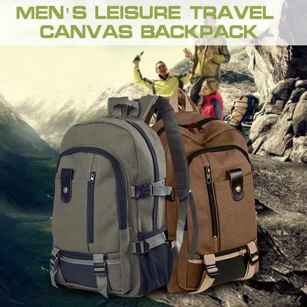 Men's Travel Sport Rucksack Satchel School Hiking Bag Canvas Backpack 