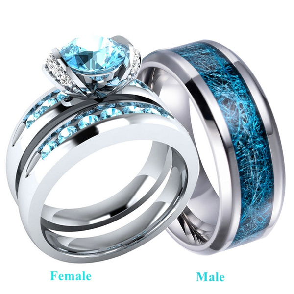 Aquamarine wedding band 2024 for him