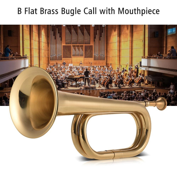 Muslady B Flat Bugle Call Military Trumpet Brass Cavalry Horn with