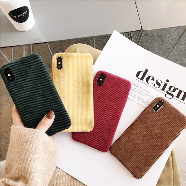 Luxury Vintage Plush Phone Cases For iPhone X XS XR XS Max Matte Hard Pc Case For iPhone 7 8 6 6s Plus Back Cover