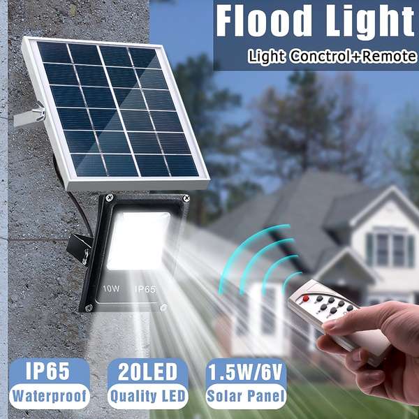 Waterproof Led Solar Powered Flood Light Spotlight Street Lamp Outdoor Security Night Landscape Lighting Control Remote Time Wish Waterproof Led Solar Powered Flood, Solar Powered Flood Lights Outdoor