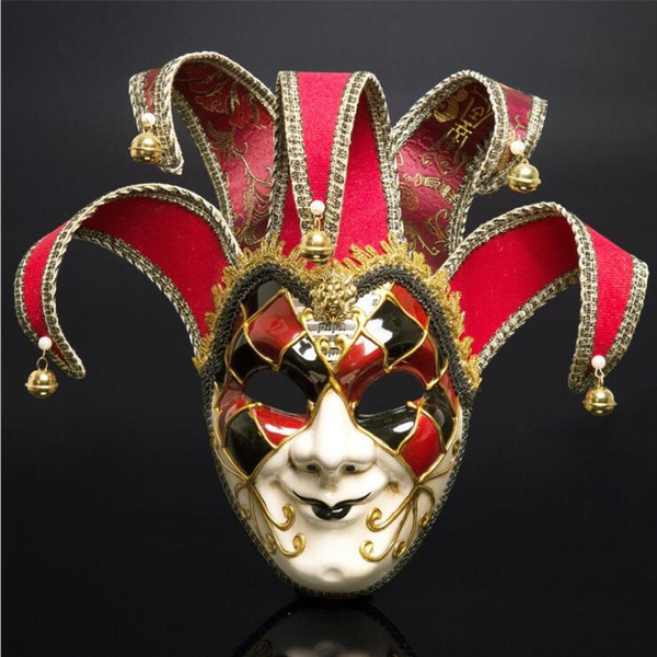 Venetian Adult Mask Cosplay Halloween Christmas Carnival Masquerade Mask  Venice Italy Full Face Painted Party Masks for Men Fashion Accessories