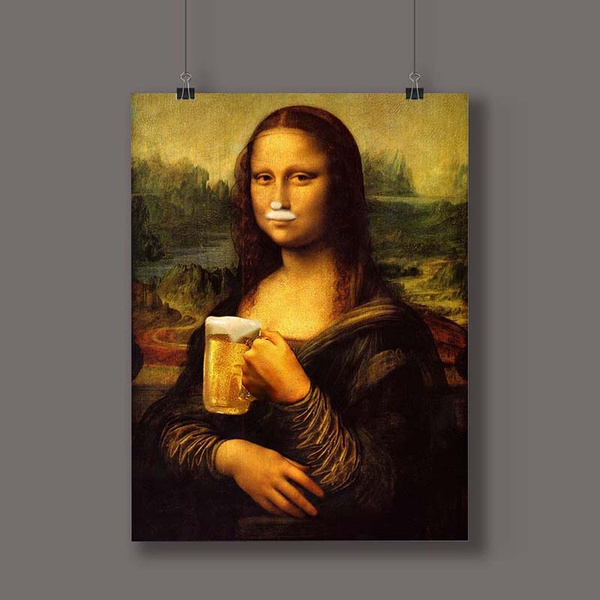 Quadro Monalisa Beer 21x30 cm - Jeann Store Decor