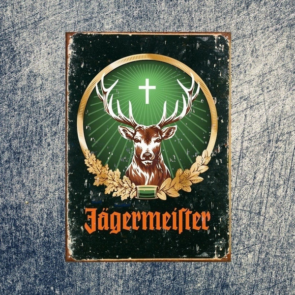 Jagermeister Original Metal Sign Plaque Man Cave Garage Pub Bar Retro Vintage