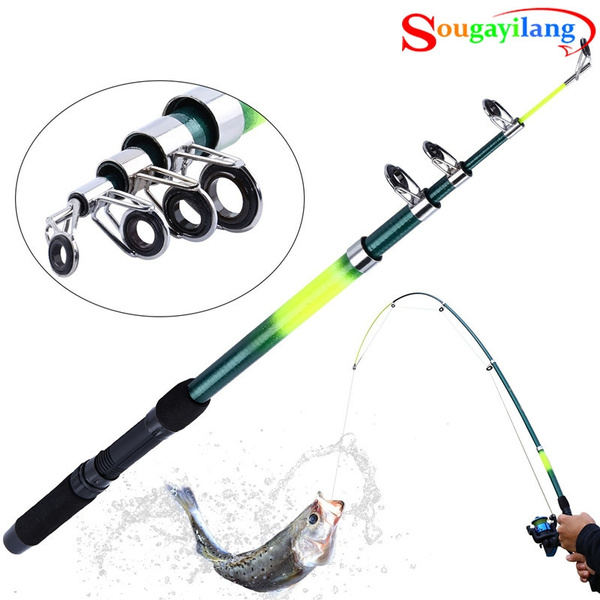 Sougayilang Fishing Rods Spinning Fishing Pole Portable Travel Fishing Rod