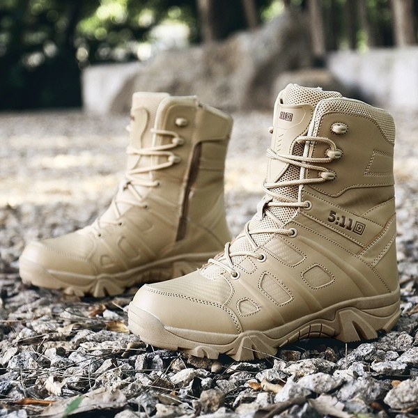 2018 nuevas botas tácticas militares para hombre, botas de combate de  senderismo impermeables, botas de trabajo con cremallera lateral con punta  de comp del ejército | Wish