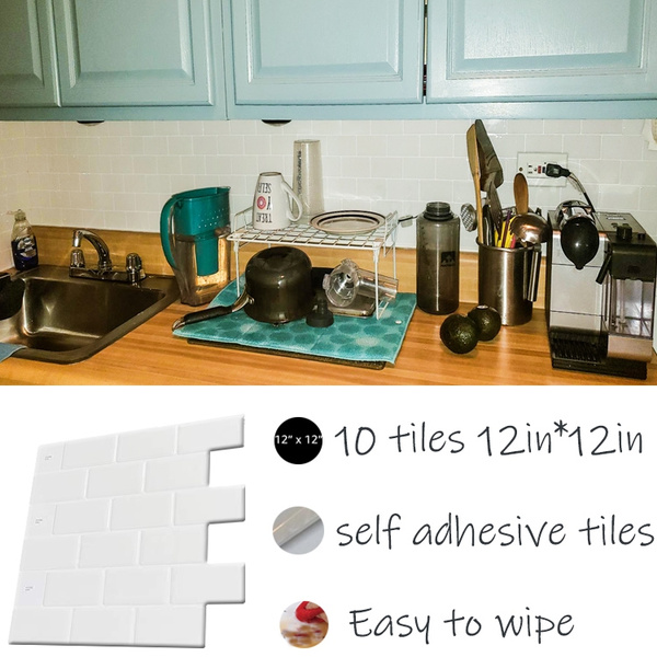 Art3d Kitchen Backsplash Tile Peel and Stick Subway Backsplash, 12x12