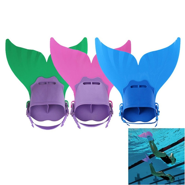 Girls Kids Mermaid Pink Swim Fin Tail Monofin Flipper Pool Swimming Gift E6 