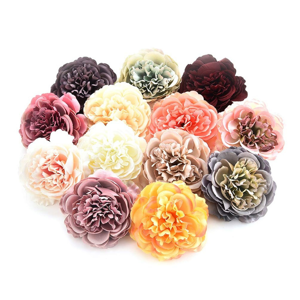 Artificial Silk Peony Fake Flowers Heads Bouquet Wedding Party Home Floral Decor 