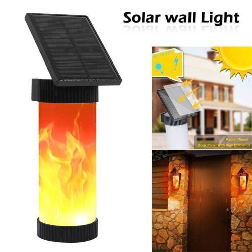 Outdoor Solar Power LED Flickering Fire Flame Wall Lamp Waterproof ...