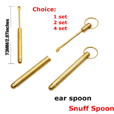 Brass, golden, snuffpowderspoon, Key Chain