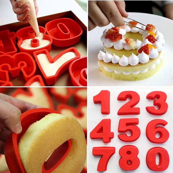 Large Silicone Number Cake Tin Mould Birthday Anniversary 0 1 2 3 4 5 6 7 8 9 