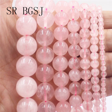 pink, roundstonebead, quartz, gemstone jewelry