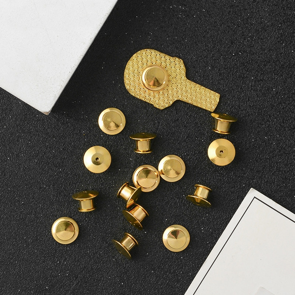 Secure Locking Pin Backs for Enamel Pins Gold Silver Pin Extra Spare Pin  Keeper Badge Clasp