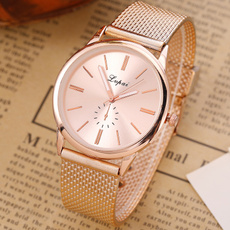 2019 New Luxury Rose Gold Women Watches Faux Mesh Strap Stainless Steel Watch Ladies Clock Quartz Female Gift Casual Dress Watch