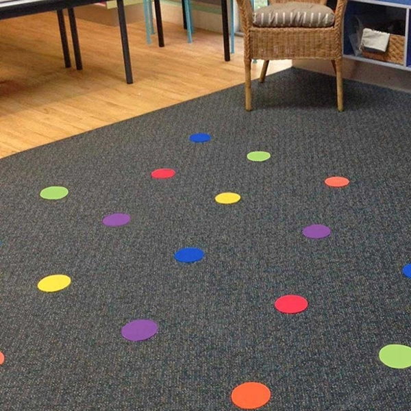 26 Alphabet and 30 Pcs Carpet Circles Dots Carpet Spots for Classroom 6 Colors IKAYAS 56 Pcs Carpet Spots Markers Sit Dots Carpet Circles Carpet Markers for Kids Social Distancing and Wait Line Up
