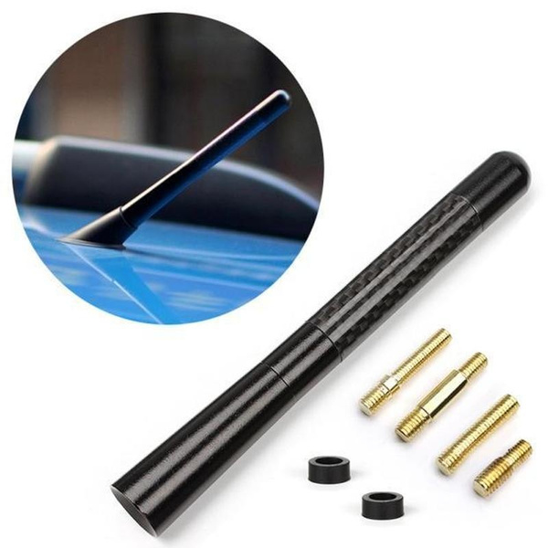 4.7inches Universal Black Car Antenna Carbon Fiber Radio FM Antena Kit