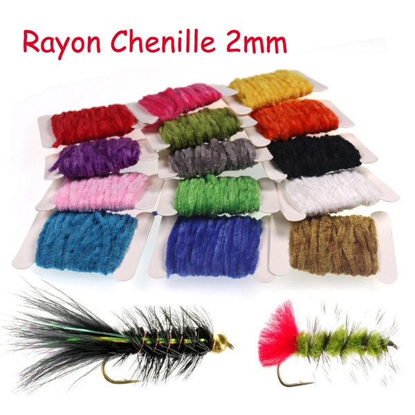 Fishing Lures Line Rayon Chenille Thread for Woolly Bugger Worms Leech  Streamer Fly Tying Body Material