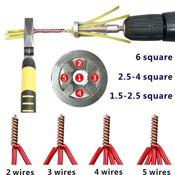 Wire Twisting Tool,Wire Stripper and Twister for Use with Power Drill  Drivers,Power Tool Accessories Simultaneously Stripping and Twist Wire Cable