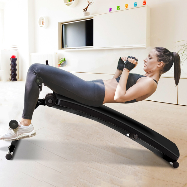 Adjustable Arc-Shaped Decline Sit up Slant Bench Crunch Board Fitness Workout 