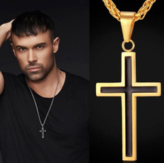Men  Necklace, punk necklace, Cross necklace, Jewelry