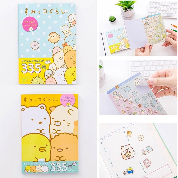 335 Pcs/Pack Japanese Style Sumikko Gurashi Mini Sticker Book Decorative  Washi Sticker Diy Cartoon Scrapbooking Sticker Label Diary Album Sticker